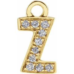 14K Gold Petite Pavé® .04 CTW Natural Diamond Initial Dangle