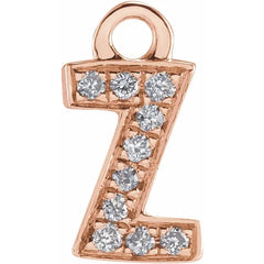 14K Gold Petite Pavé® .04 CTW Natural Diamond Initial Dangle