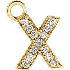 14K Gold Petite Pavé® .04 CTW Natural Diamond Initial Dangle