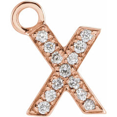 14K Gold Petite Pavé® .04 CTW Natural Diamond Initial Dangle