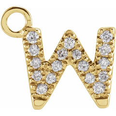 14K Gold Petite Pavé® .04 CTW Natural Diamond Initial Dangle