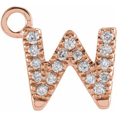 14K Gold Petite Pavé® .04 CTW Natural Diamond Initial Dangle