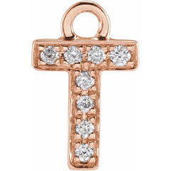 14K Gold Petite Pavé® .04 CTW Natural Diamond Initial Dangle