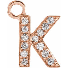14K Gold Petite Pavé® .04 CTW Natural Diamond Initial Dangle