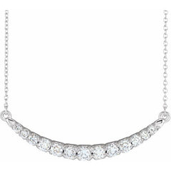 14K Gold 3/4 CTW Lab-Grown Diamond French-Set Bar Necklace