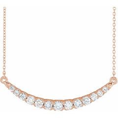 14K Gold 3/4 CTW Lab-Grown Diamond French-Set Bar Necklace