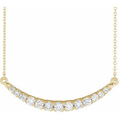 14K Gold 3/4 CTW Lab-Grown Diamond French-Set Bar Necklace