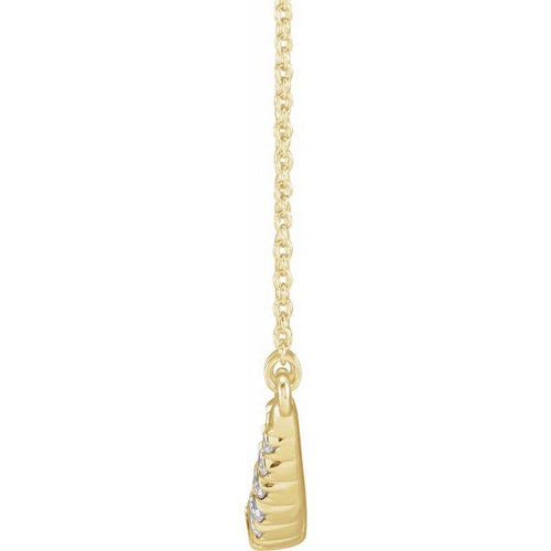14K Gold 3/4 CTW Lab-Grown Diamond French-Set Bar Necklace