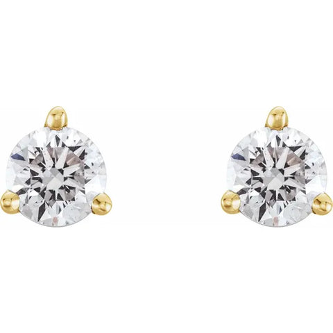 14K Gold 1/2 CTW Diamond Stud GH Color SI2-3 Clarity Threaded Post Earrings