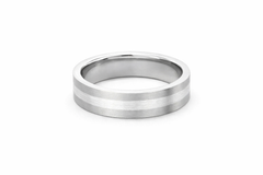 Cobalt Sterling Silver Inlay Flat 6mm Brushed Band
