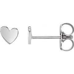 14K Yellow Asymmetrical Heart Earrings