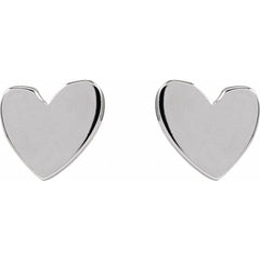 14K Yellow Asymmetrical Heart Earrings