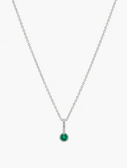 14K Gold Lab-Grown Emerald Pendant