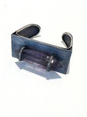 Rock Crystal Sterling Silver Cuff Bracelet