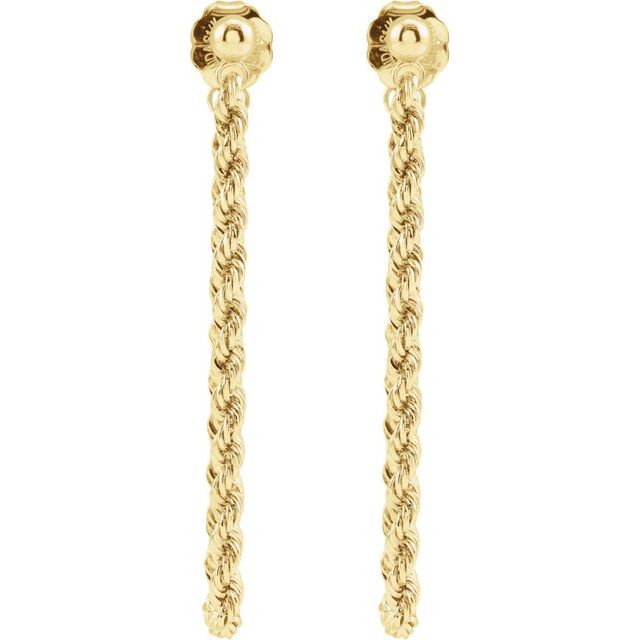 14K Yellow Rope Chain Earrings