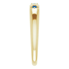 Natural Trio Blue Sapphire Stackable Ring