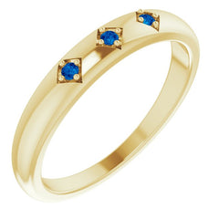 Natural Trio Blue Sapphire Stackable Ring