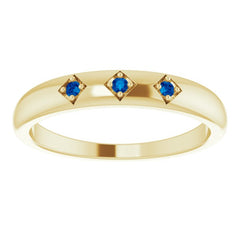 Natural Trio Blue Sapphire Stackable Ring