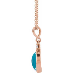 14K Gold Natural Turquoise and Diamond Necklace