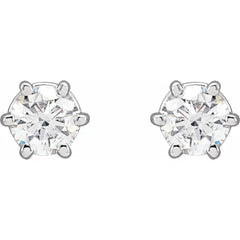 14K Yellow 1/2 CTW Natural Diamond 6-Prong GH Color, SI 2-3 Clarity Friction Post Stud Earrings