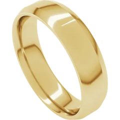 14K Yellow Gold 5 MM Beveled Edge Comfort Fit Lightweight Flat Band