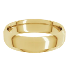 14K Yellow Gold 5 MM Beveled Edge Comfort Fit Lightweight Flat Band