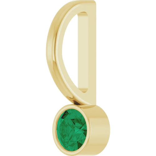 14K Gold Lab-Grown Emerald Pendant
