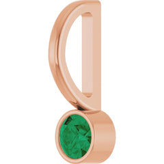 14K Gold Lab-Grown Emerald Pendant