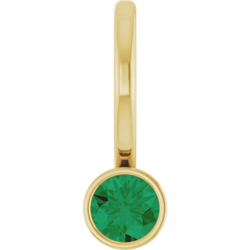 14K Gold Lab-Grown Emerald Pendant