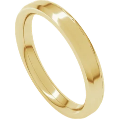 14K Gold Beveled Edge Comfort Fit Flat Band