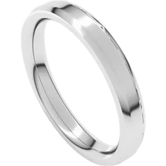 14K Gold Beveled Edge Comfort Fit Flat Band