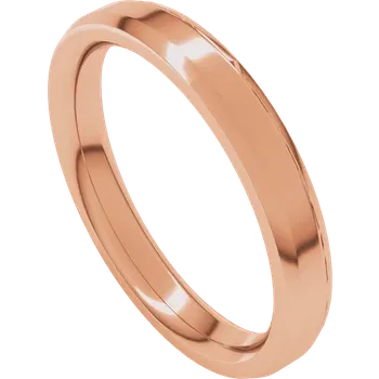 14K Gold Beveled Edge Comfort Fit Flat Band