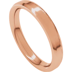 14K Gold Beveled Edge Comfort Fit Flat Band