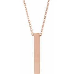 Engravable Four-Sided Vertical Bar Necklace