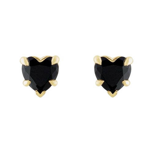 14K Gold Natural Onyx Stud Earrings