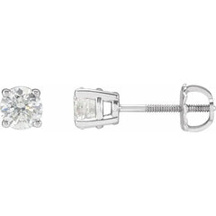 14K Gold 1 CTW Diamond Stud GH Color I1 Clarity Threaded Post Earrings