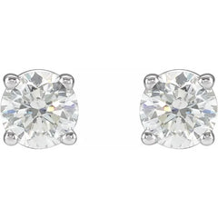 14K Gold 1 CTW Diamond Stud GH Color I1 Clarity Threaded Post Earrings