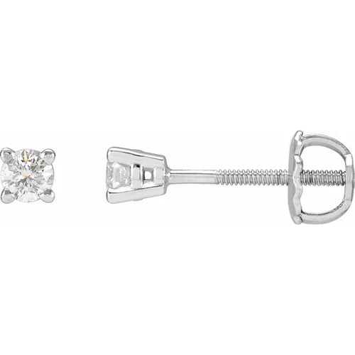 14K Gold 1/4 CTW Diamond Stud GH Color SI2-3 Clarity Threaded Post Earrings