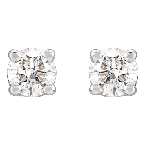 14K Gold 1/3 CTW Diamond Studs GH Color I1 Clarity Threaded Post Earrings