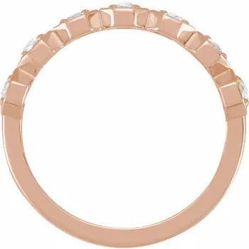 7 Rose-Cut Round Natural Diamond Gold Ring