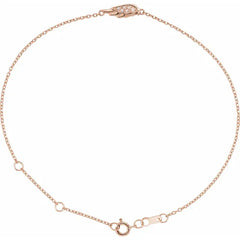 14K Gold .015 CTW Natural Diamond Angel Wing Bracelet
