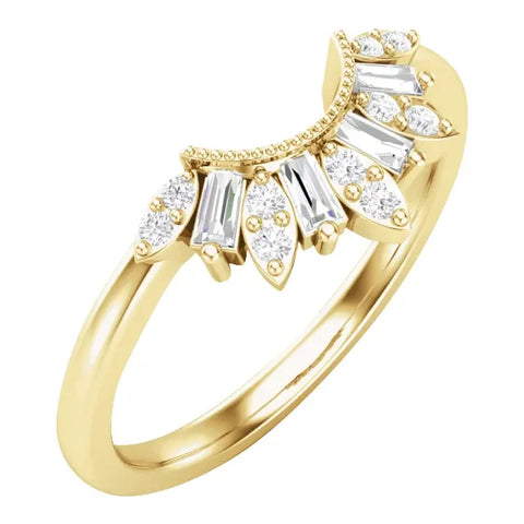 14K Yellow Gold Solitaire Oval Lab-Grown Diamond Engagement Ring with Asymmetric Criss-Cross Open Shank