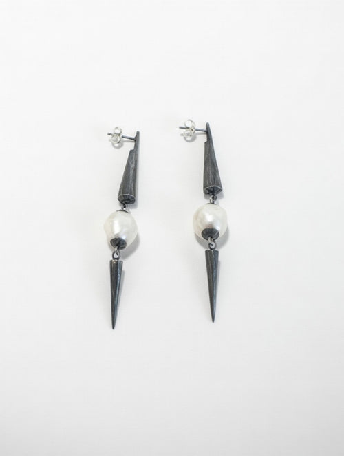 Baroque Pearl Cone Earrings