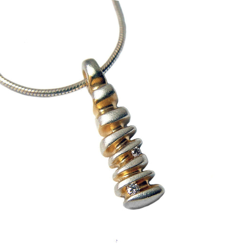 Duo Diamond Silver Pendant