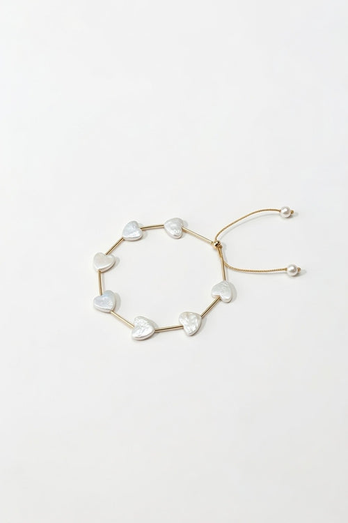 Adjustable Steps Bracelet with Freshwater Heart Shaped Pearls