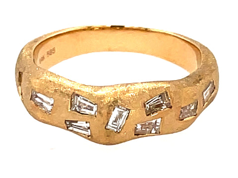 Diamond Fancy Scatter Artisan Ring in Yellow Gold