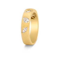 Diamond Pear & Marquise Flush Band in Yellow Gold