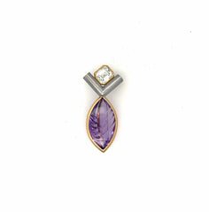 Vario Clasp Fancy Cut Amethyst Emerald Cut Diamond Pendant