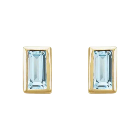 14K Gold 1/8 CTW Diamond Bezel-Set Earrings