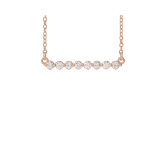 14K Rose Gold 1/4 CTW Natural Diamond Bar Necklace